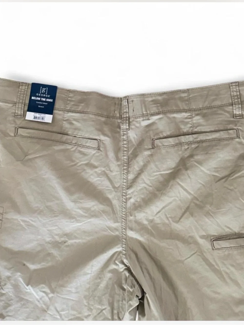 NWT George Men Size 42 Brown Bowery Messenger Cargo Shorts Below Knee Stretch 🩳 - Picture 6 of 9
